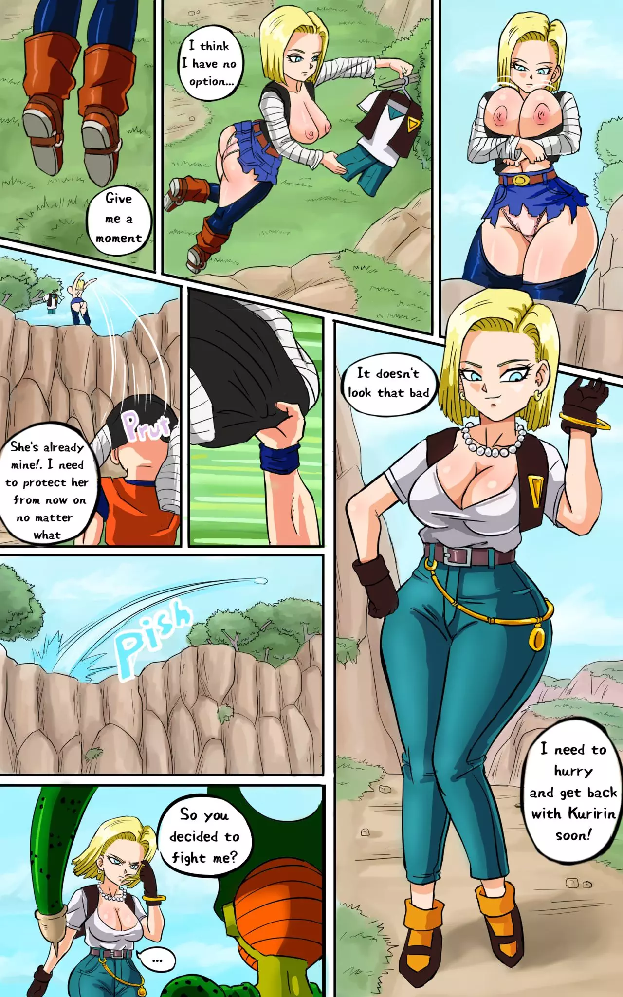 Android 18 meets Krillin