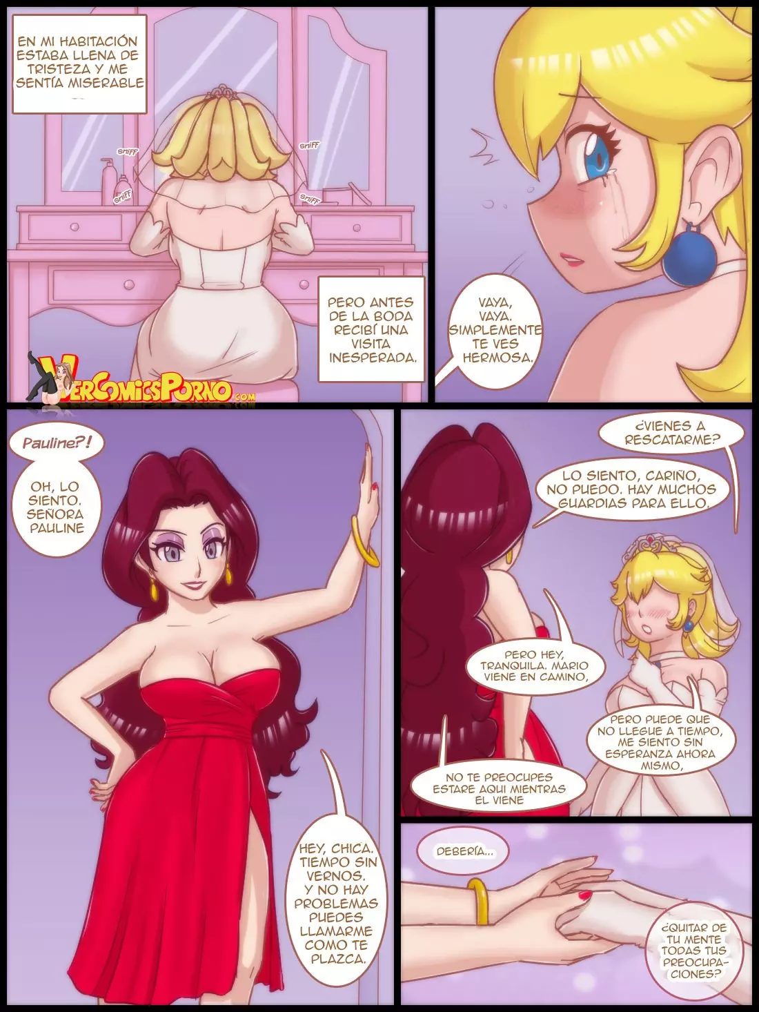 Mario xxx Princesa Peach y pauline follando como lesbis