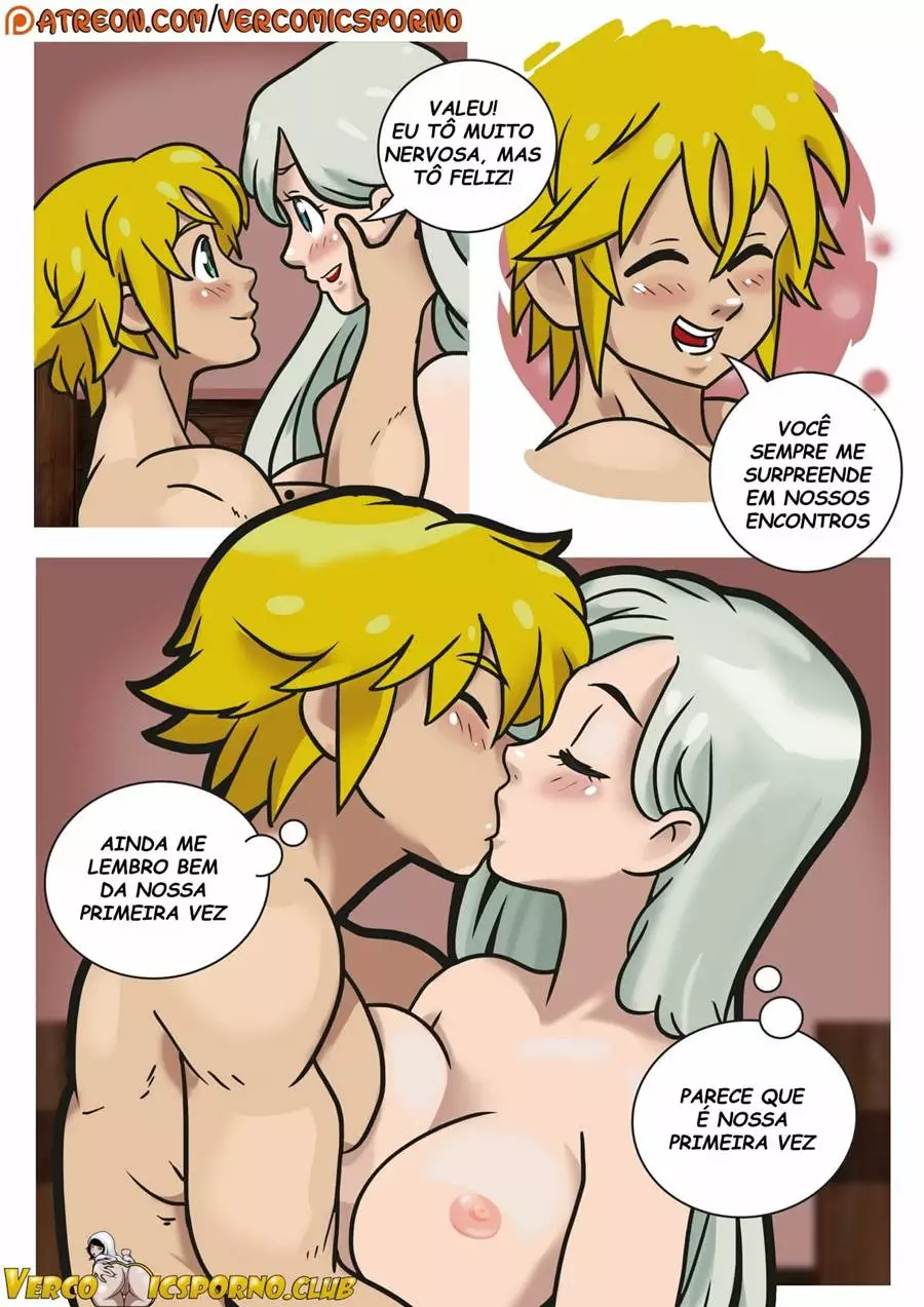 Deusa Elizabeth e Meliodas fazendo um sexo gostoso