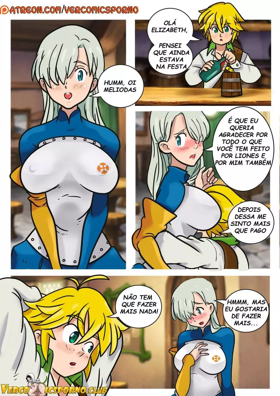 Deusa Elizabeth e Meliodas fazendo um sexo gostoso