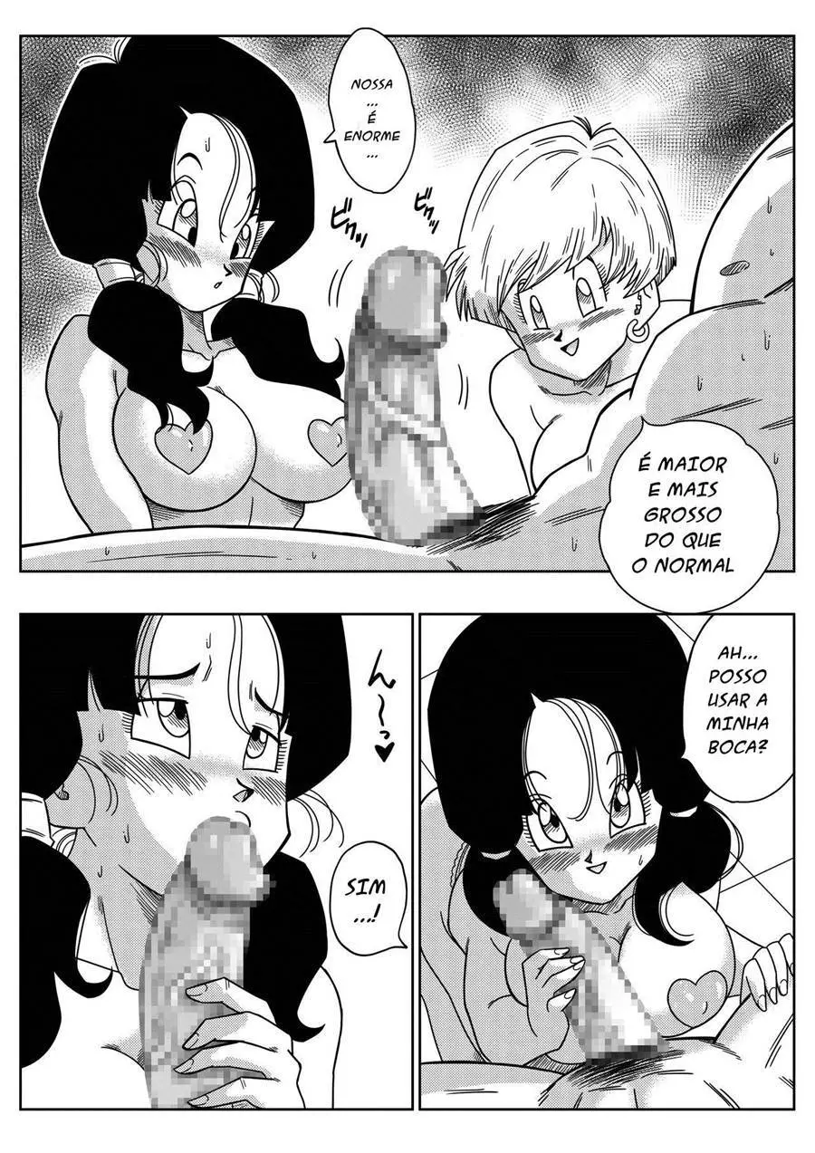 Videl fodendo junto com a Bulma e gozando gostoso