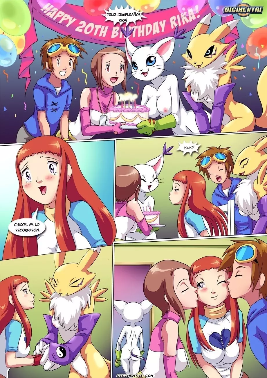 Digimon Hentai Rika y Taichi follando en su cumple feliz