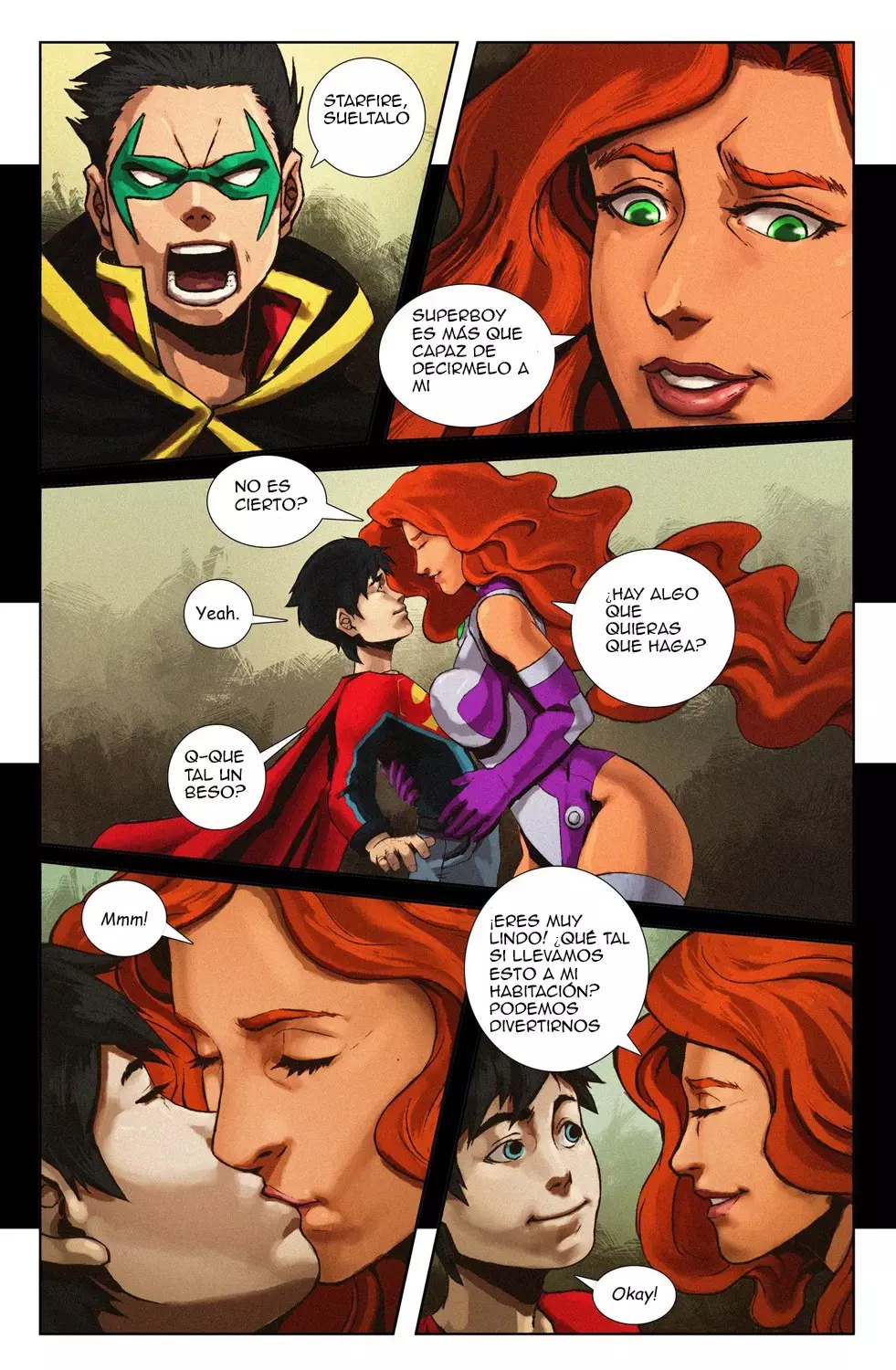 Jovenes titanes xxx Starfire y Super Boy follando