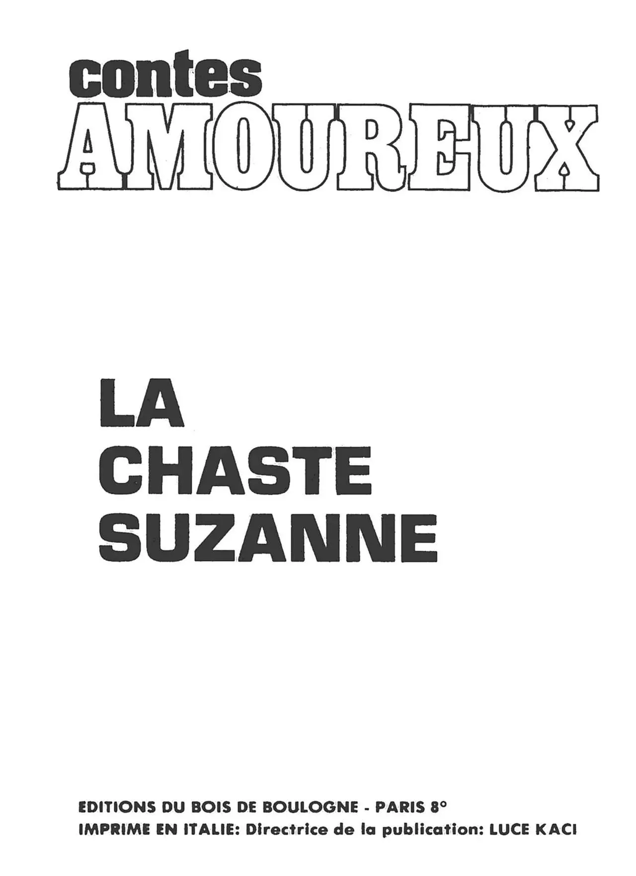 Contes Amoureux - T02 - La Chaste Suzanne numero d'image 1