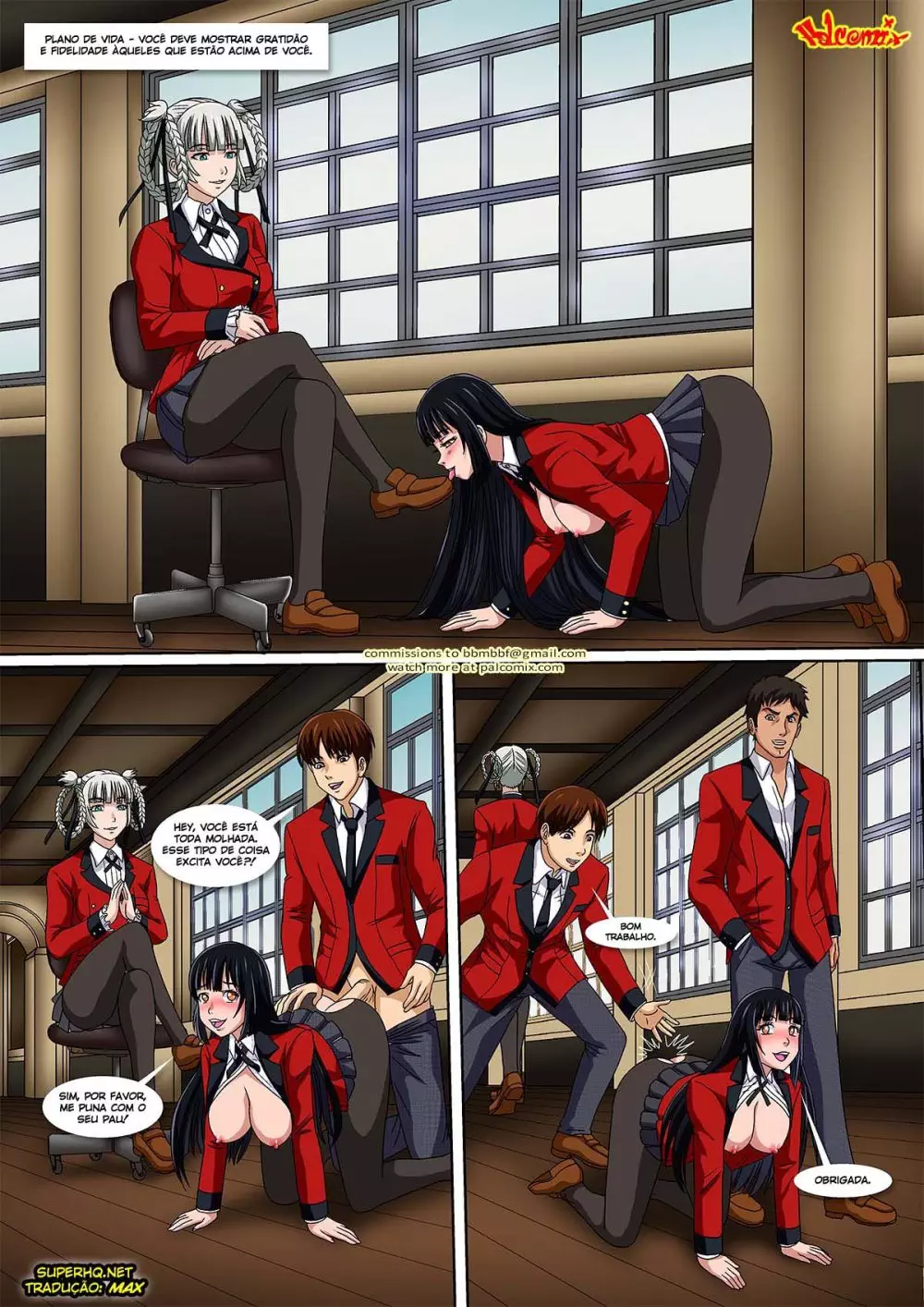 Kakegurui transando com seu macho e os amigos deles