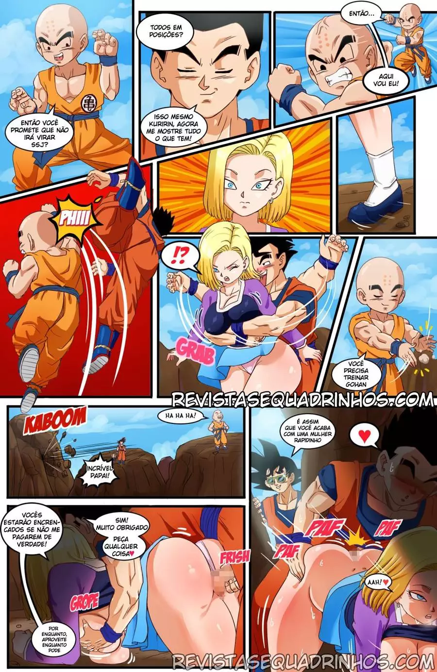 Android 18 metendo com vários putos safados