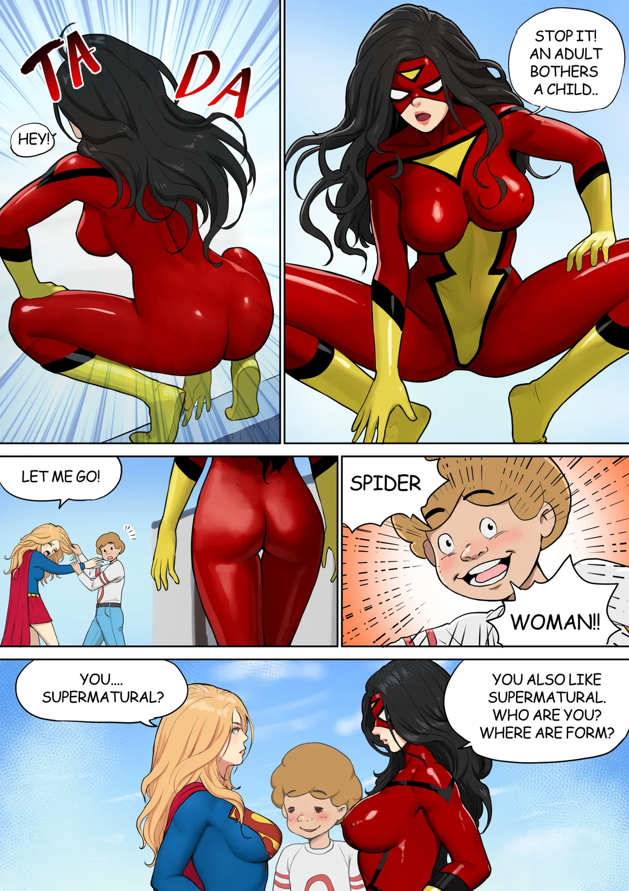 Mezzo: Supergirl and Spiderwoman Unite in FreeComix