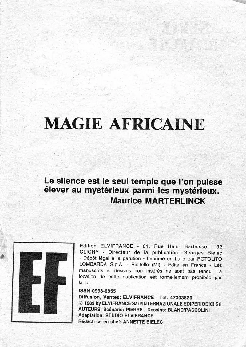 Elvifrance - Série blanche - 016 - Magie africaine numero d'image 2