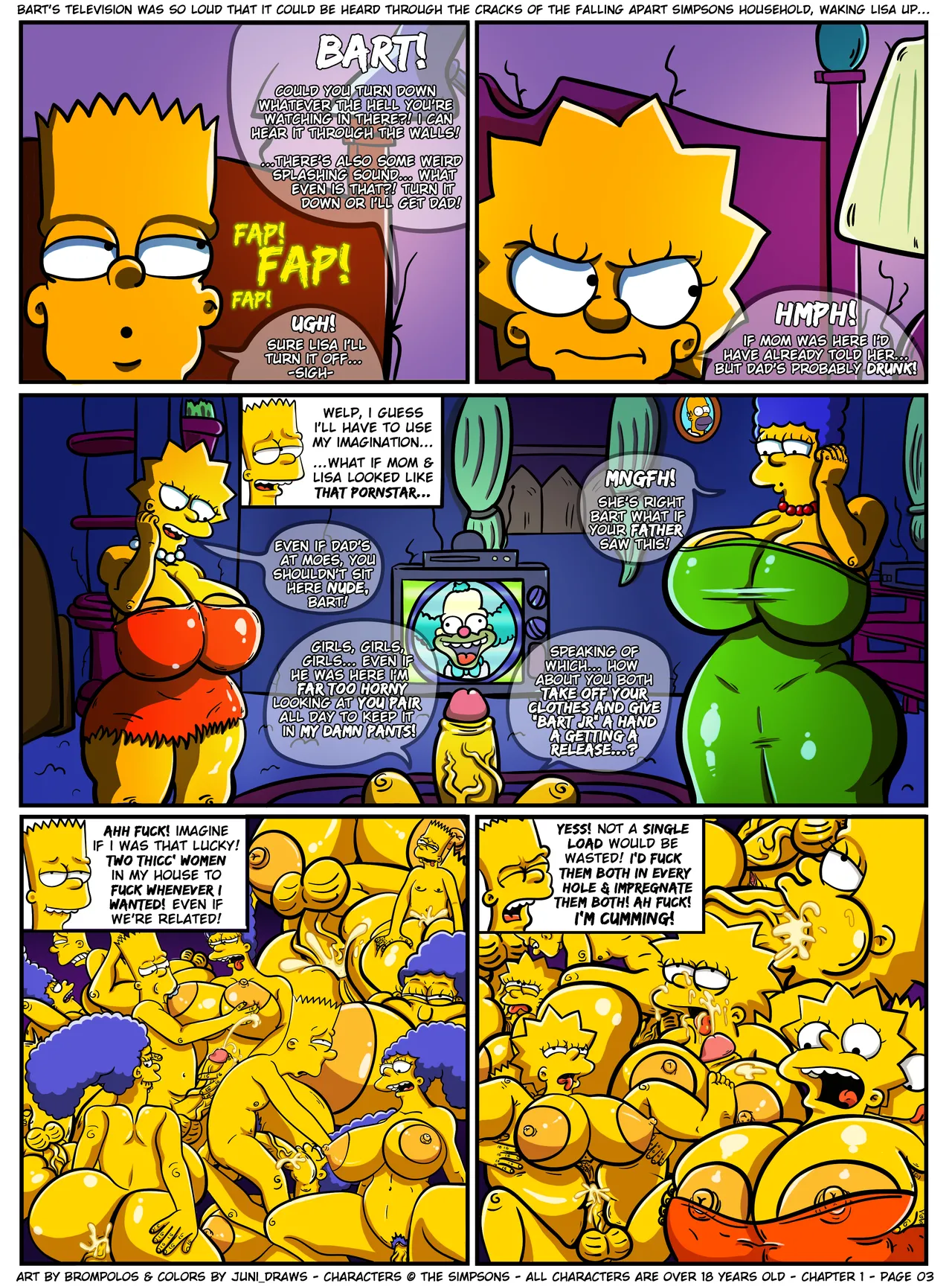 The Sexensteins 1-2: Simpsons Art by Brompolos