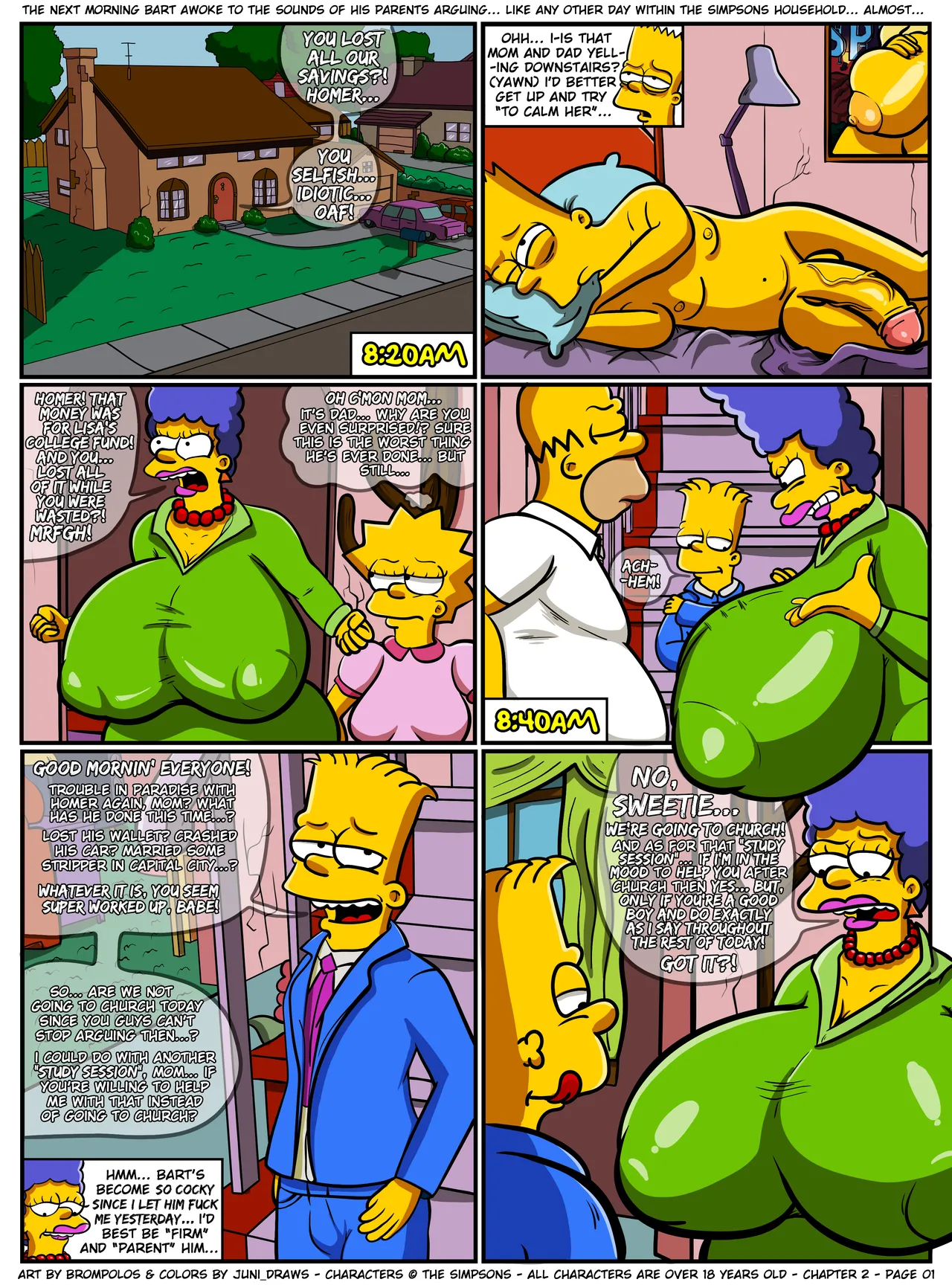 The Sexensteins 1-2: Simpsons Art by Brompolos