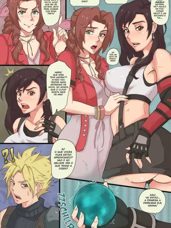 Doujinshi Final Fantasy VII fazendo sexo com sua amiga