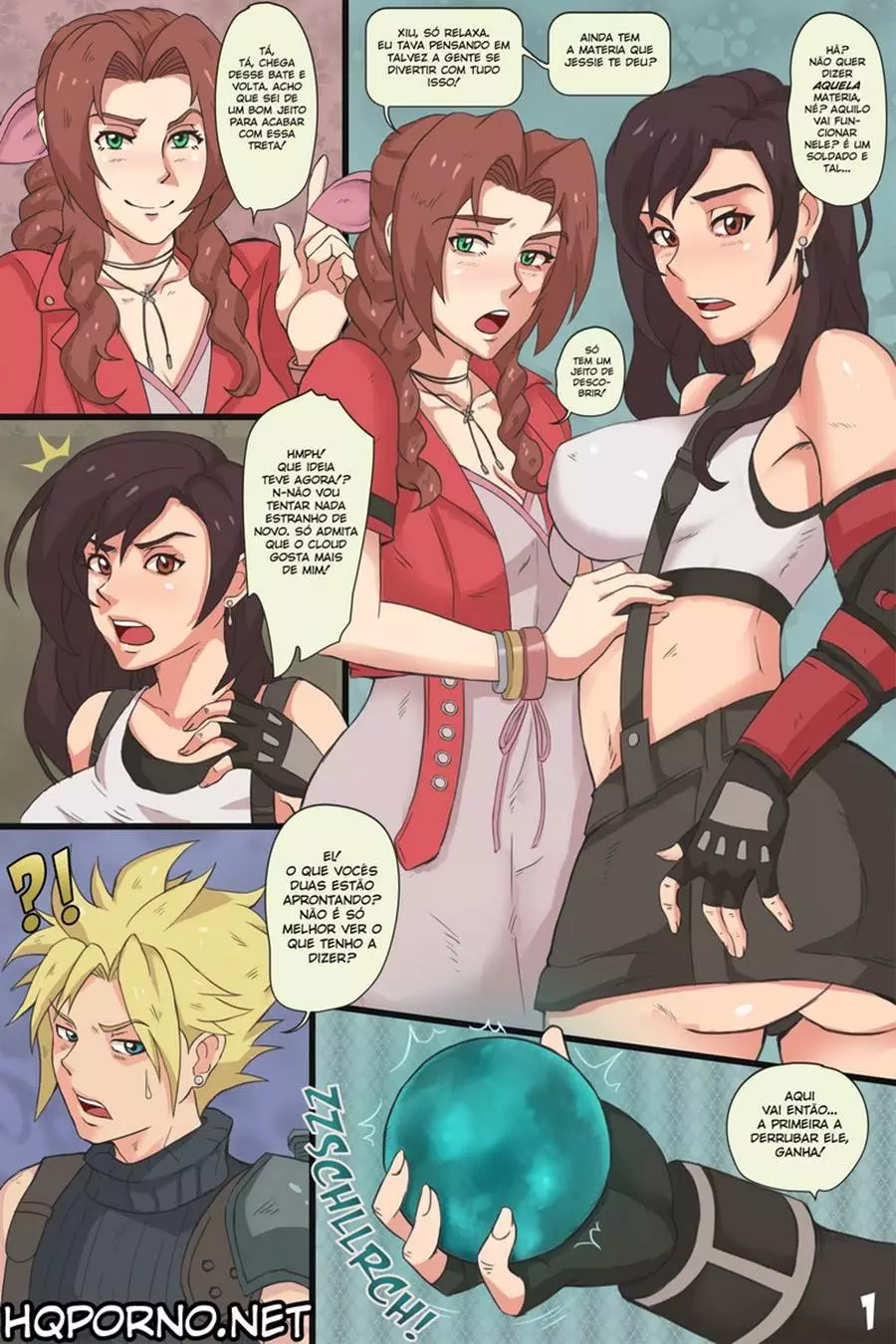 Doujinshi Final Fantasy VII fazendo sexo com sua amiga