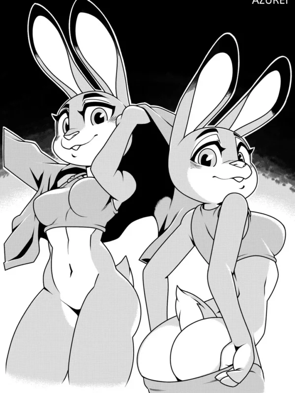 Judy Hopps X Nick Wilde B&w Azurei 01