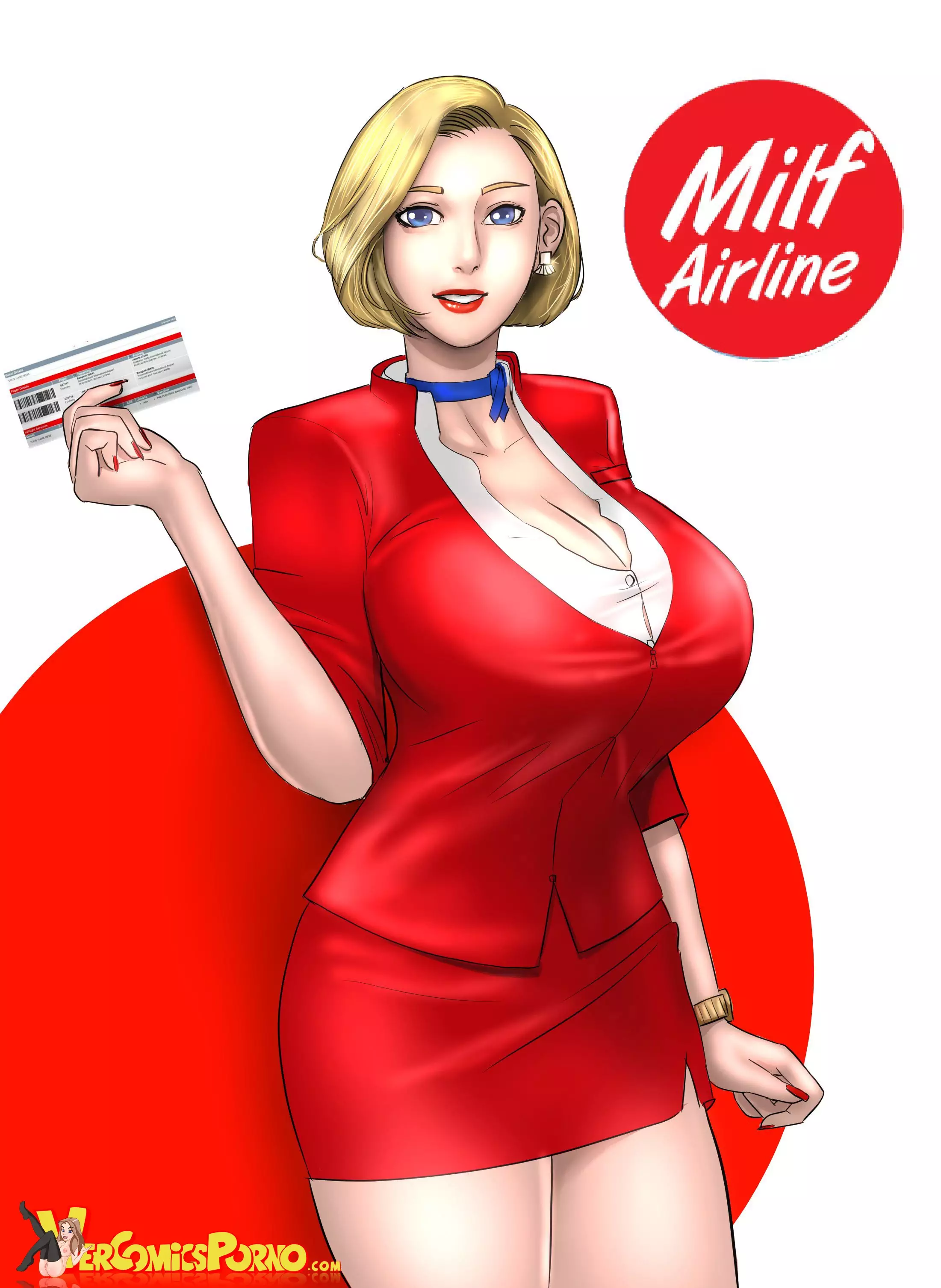 Milf Airline en español sexy Azafata milftoon follando Parte 1