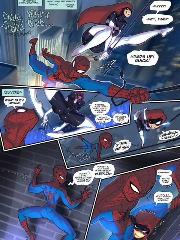 Spider man and his gf have sex on the wall (Eng)